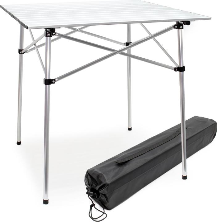 Wiltec Camping Rolltisch 70x69cm Campingtisch faltbar Outdoor Tisch klappbar Alu