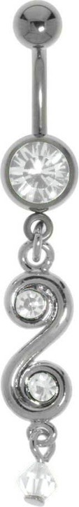 Actual product image Bijouteria Bellypiercing (Titanium, Crystal, Brass rhodium plated)