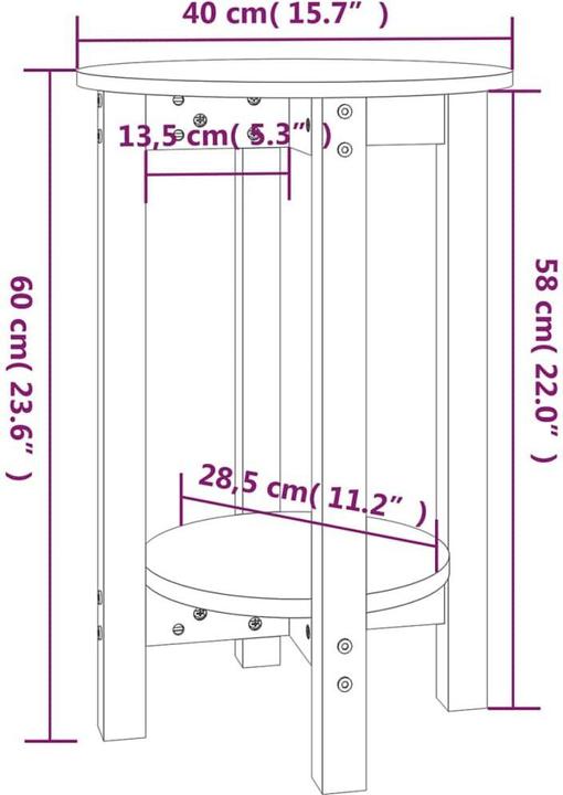 Image du produit vidaXL Couchtisch (40 x 40 x 60 cm)