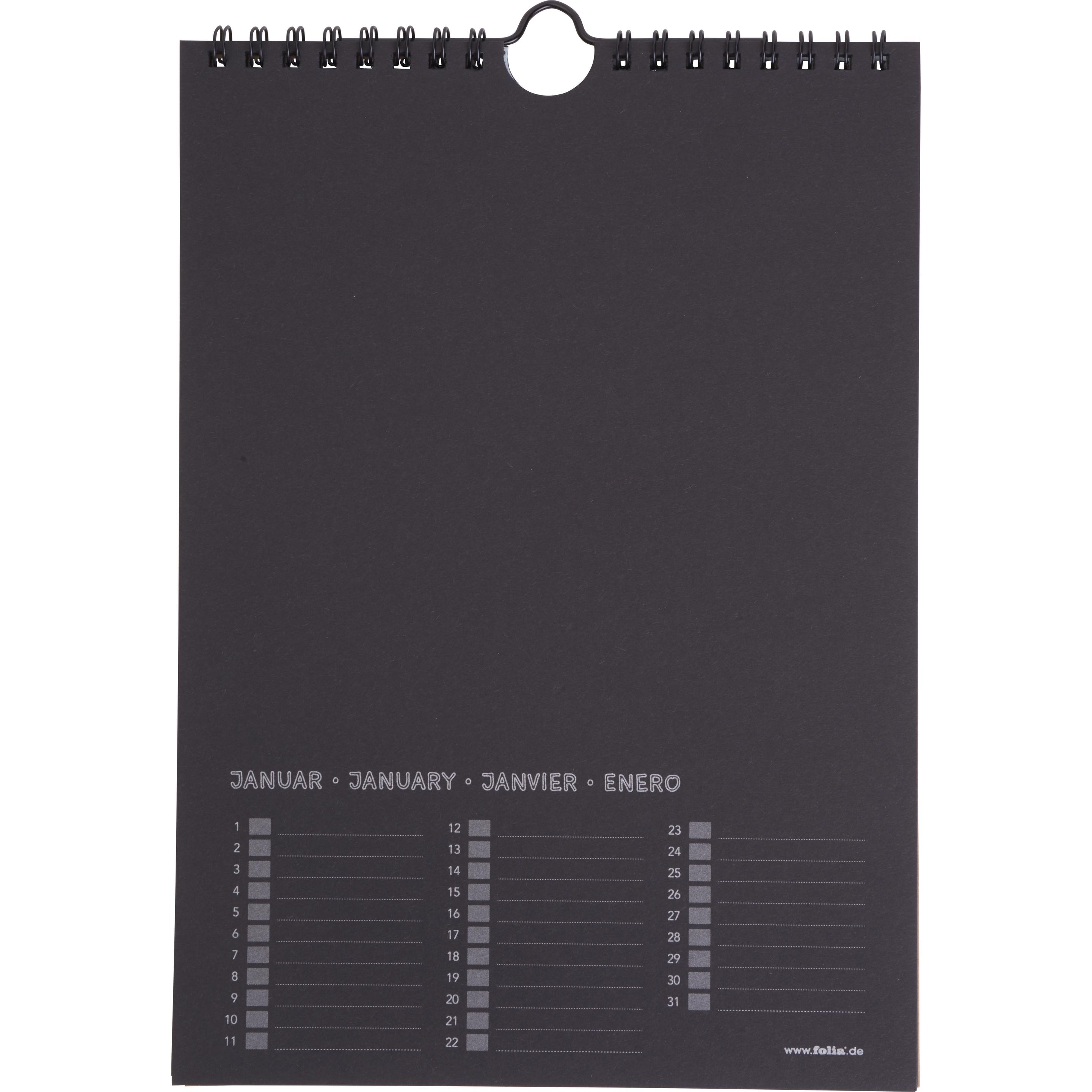 Thumbnail - Folia, Kalender, Dauerkalender klein schwarz (Spezial, Deutsch)