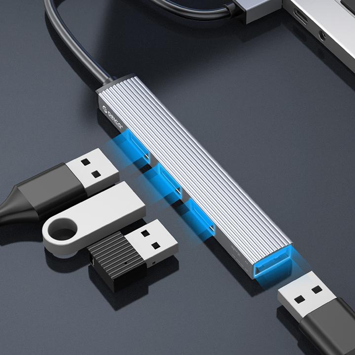 Produktbild Orico Converter AH-A13 USB-A Hub Docking Station 1x USB-A 3.0 + 3x USB-A 2.0 - Gray (USB-A, 4 Ports)