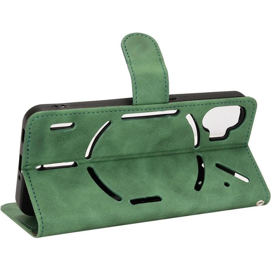 Thumbnail - Cover-Discount Nothing Phone (1) - Leder Etui Hülle grün (Nothing Phone (1)), Smartphone Hülle, Grün