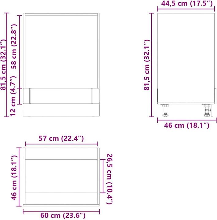 Immagine prodotto vidaXL Mobile da forno Lucca in legno recuperato Mobile da forno in legno (60 x 46 x 81,5 cm)