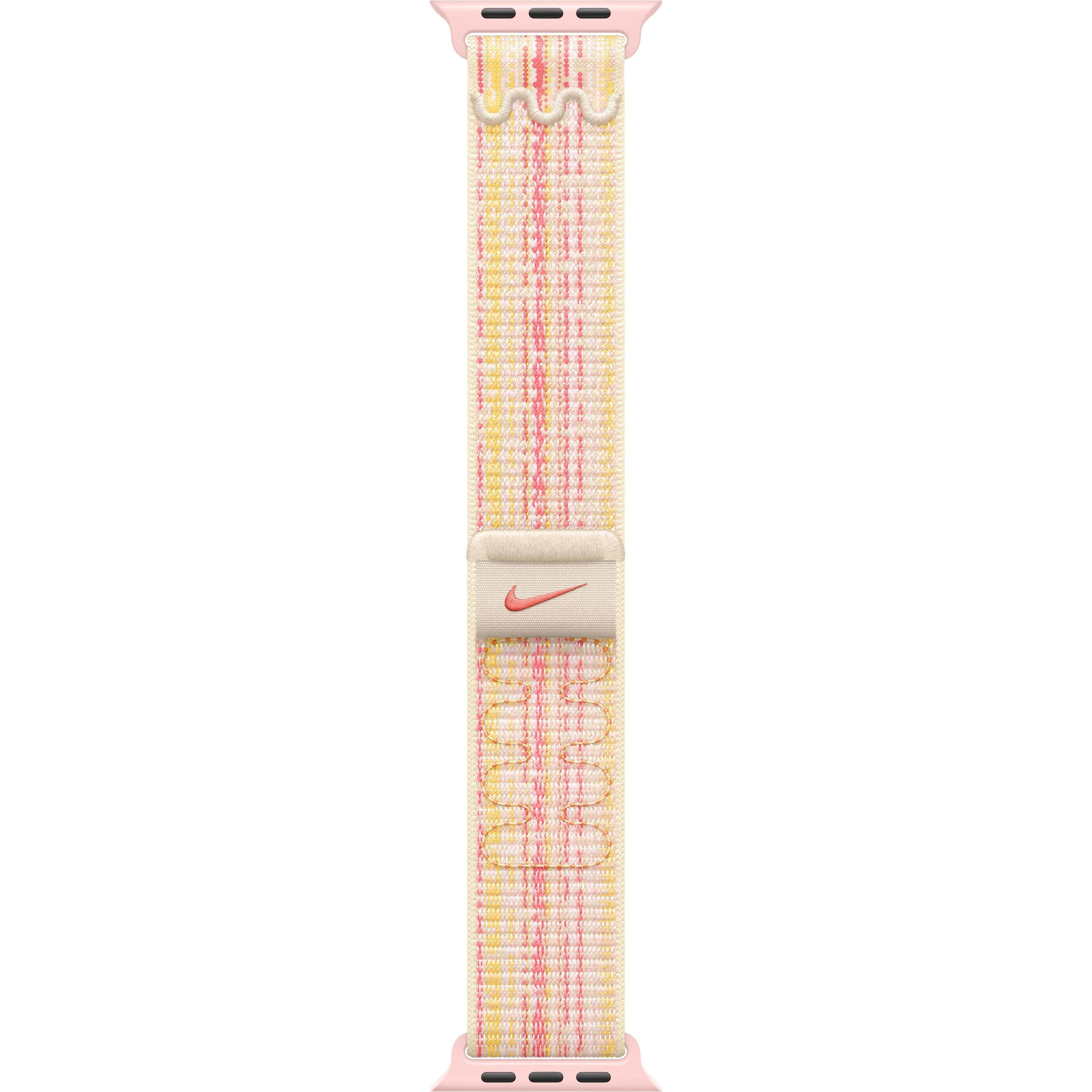 Apple Nike Sport Loop (41 mm, Nylon, Apple Watch Series 9), Uhrenarmband, Gelb, Pink