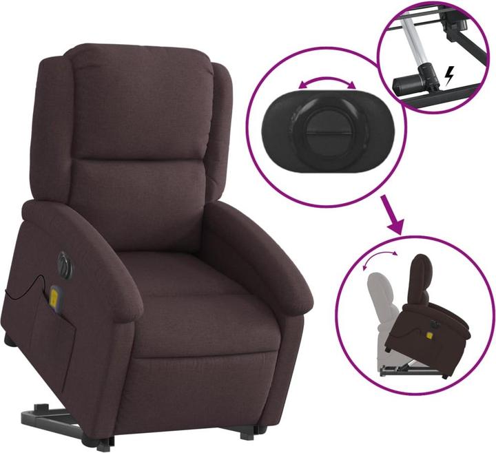 Actual product image VidaXL Electric massage chair with stand-up aid fabric