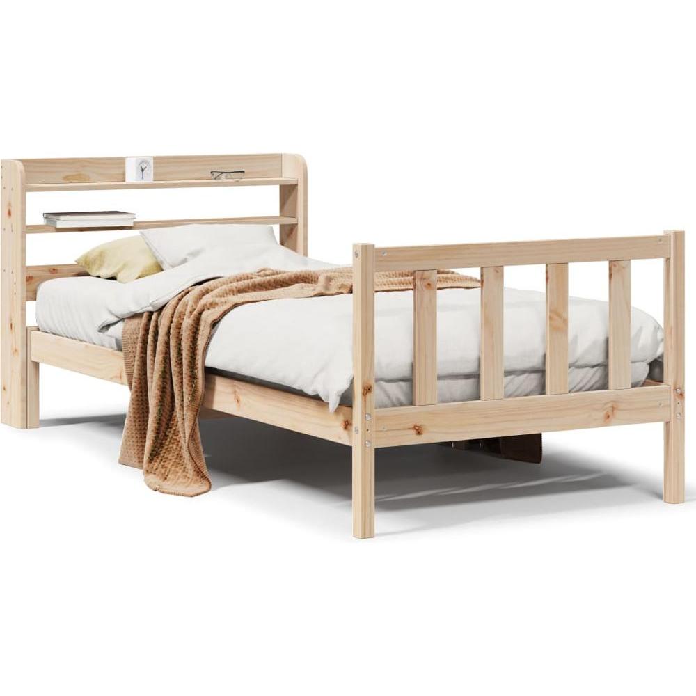 VidaXL, Bett, Massivholzbett Holzbett Bett Einzelbett mit Kopfteil 100x200cm Kiefer (100 x 200 cm)