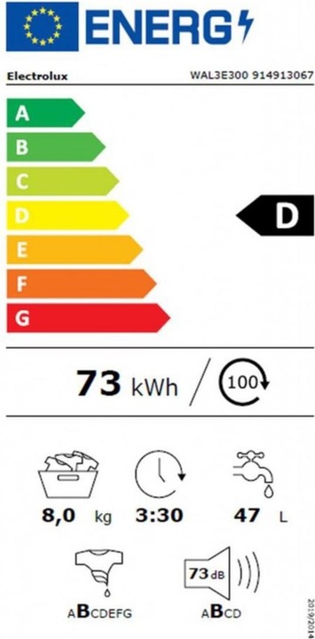 Energie-Label Electrolux WAL3E300 (8 kg, Links)