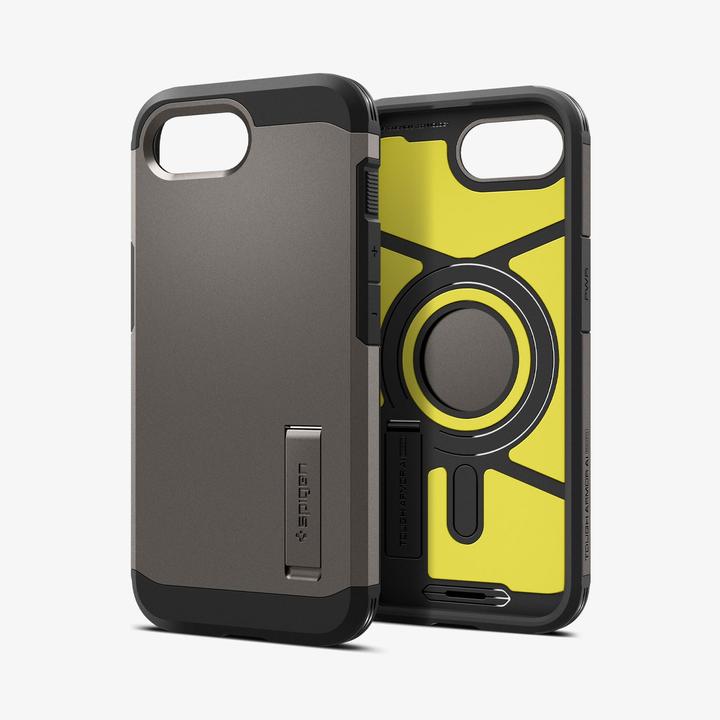 Actual product image Spigen Tough Armor Case with MagSafe for iPhone 16e with Stand - Gray (Apple iPhone 16e)