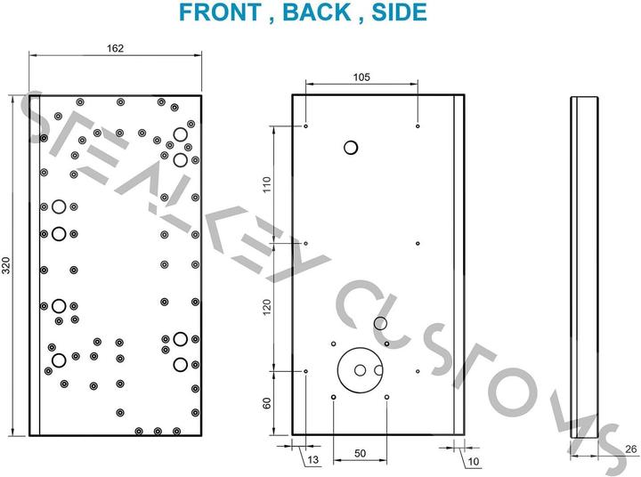 Actual product image Stealkey Customs Lian Li O11D Mini MK1 Distroplate DDC - Acrylic