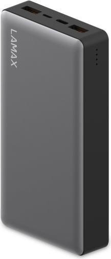 Actual product image Lamax LM20000FC Powerbank Lithium Polymer (LiPo) 20000 mAh Grey (20000 mAh, 5 W, 74 Wh)