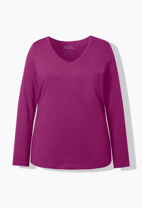 Produktbild Ulla Popken Shirt, Slim, V-Ausschnitt, Langarm (42, 44)