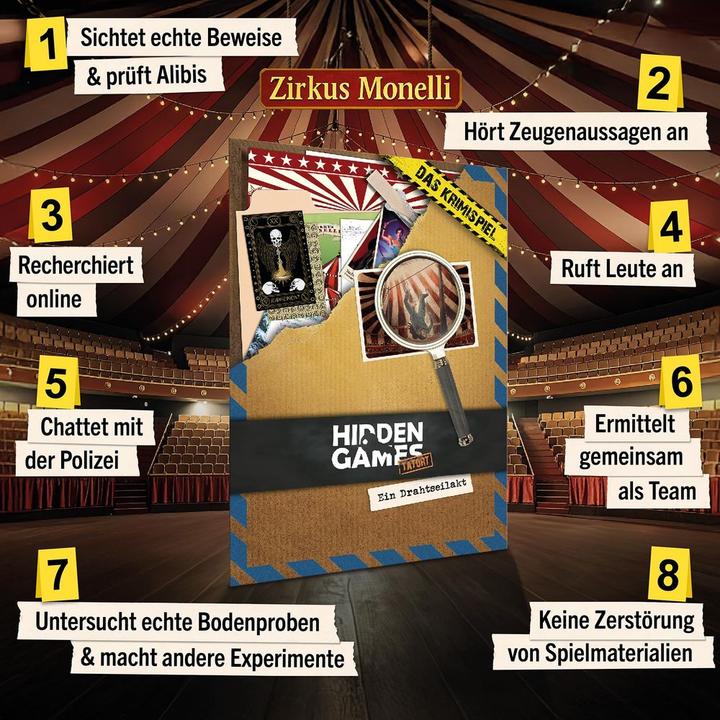 Actual product image Hidden Games Case 4 - A tightrope act (German, 1 - 6 Players)