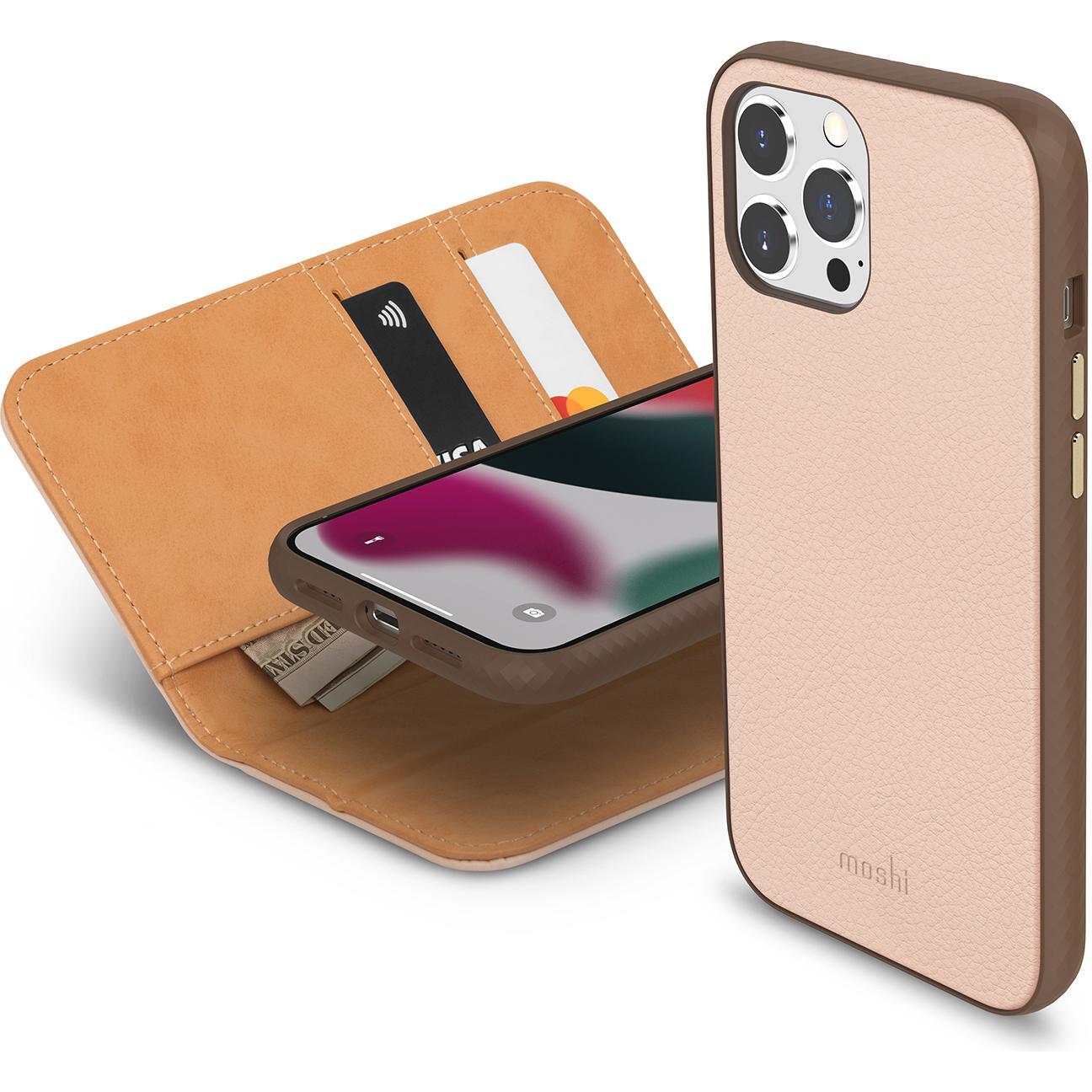 Moshi Overture - Case 3w1 with flap for iPhone 13 Pro Max (antibacterial NanoShield™) (Luna Pink) (Apple iPhone 13 Pro M...