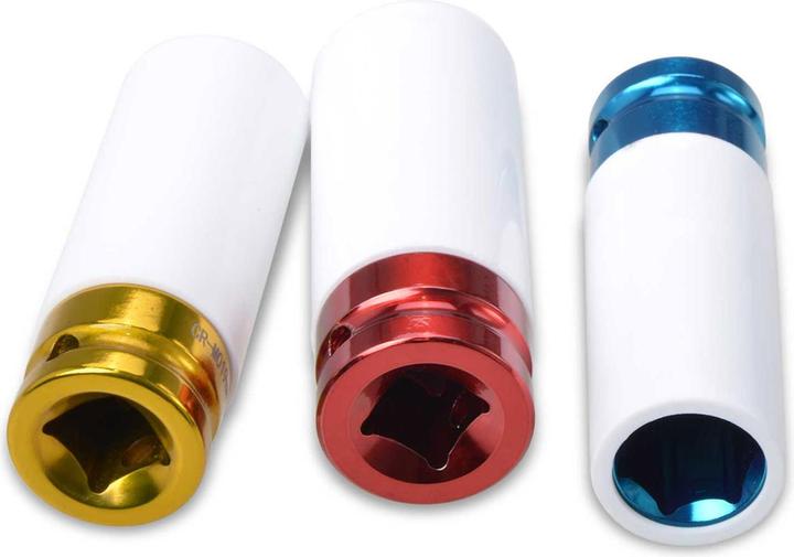 Filmer Socket set, 3 pieces, 17/19/21mm in 3 colours (17 mm, 21 mm, 19 mm)