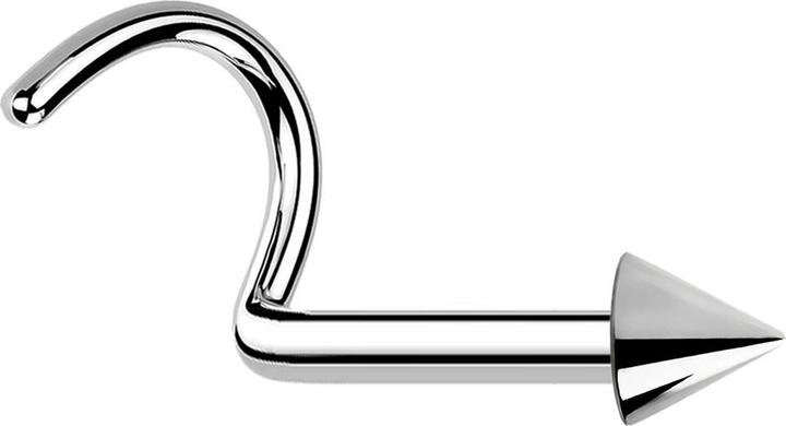 Actual product image Star Piercing Nasenstecker gebogen silber mit Cone (without brass, Surgical steel 316L)