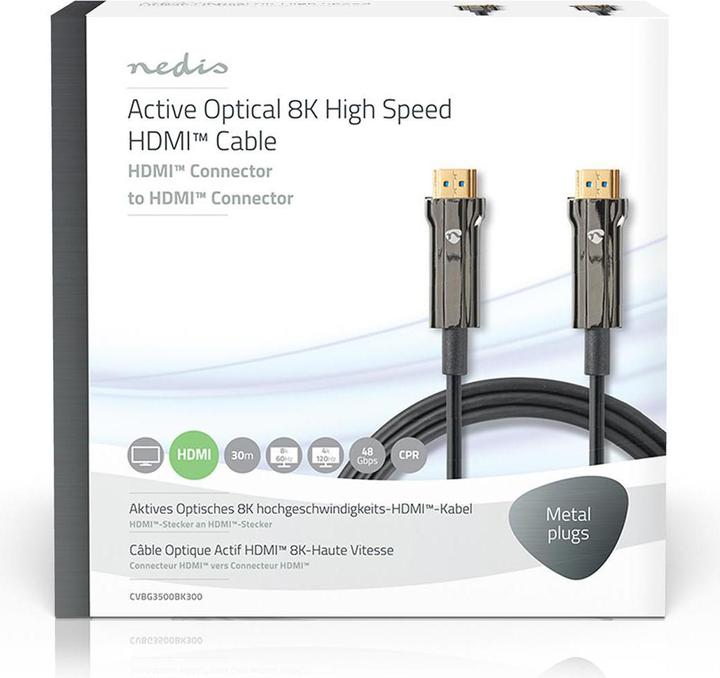 Actual product image Nedis High Speed HDMI ™ Cable with Ethernet | HDMI™ Plug | HDMI™ Plug | 8K@60Hz | 48 Gbps | (30 m)