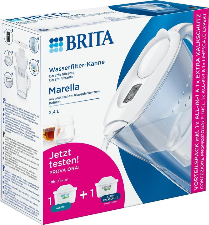 Actual product image Brita Marella weiss inkl. inkl. 1x ALL-in-1, 1x Extra Kalk (2.40 l)