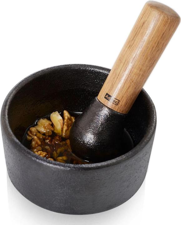 Image du produit AdHoc Mortier Camo.12, fonte/bois d'acacia, D 12 cm, H