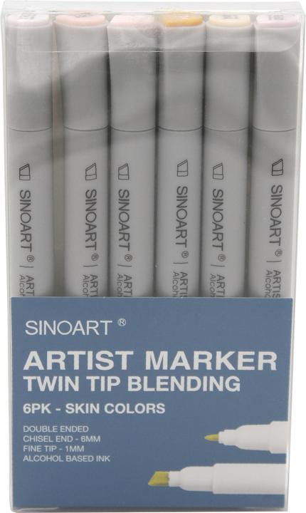 Image du produit Sinoart Marqueurs d'alcool Stylos marqueurs 6 (Tons de peau clairs, 6 x)