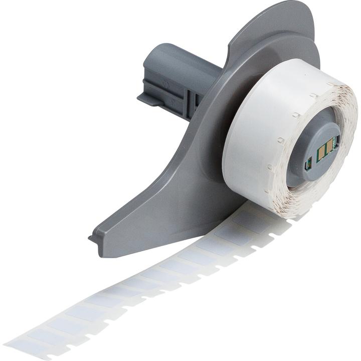 Actual product image Brady M7-6-473, voltage dissipative polyester, white, glossy, 12.70 x 6.99 mm, permanent (750 E. (1.27 cm)