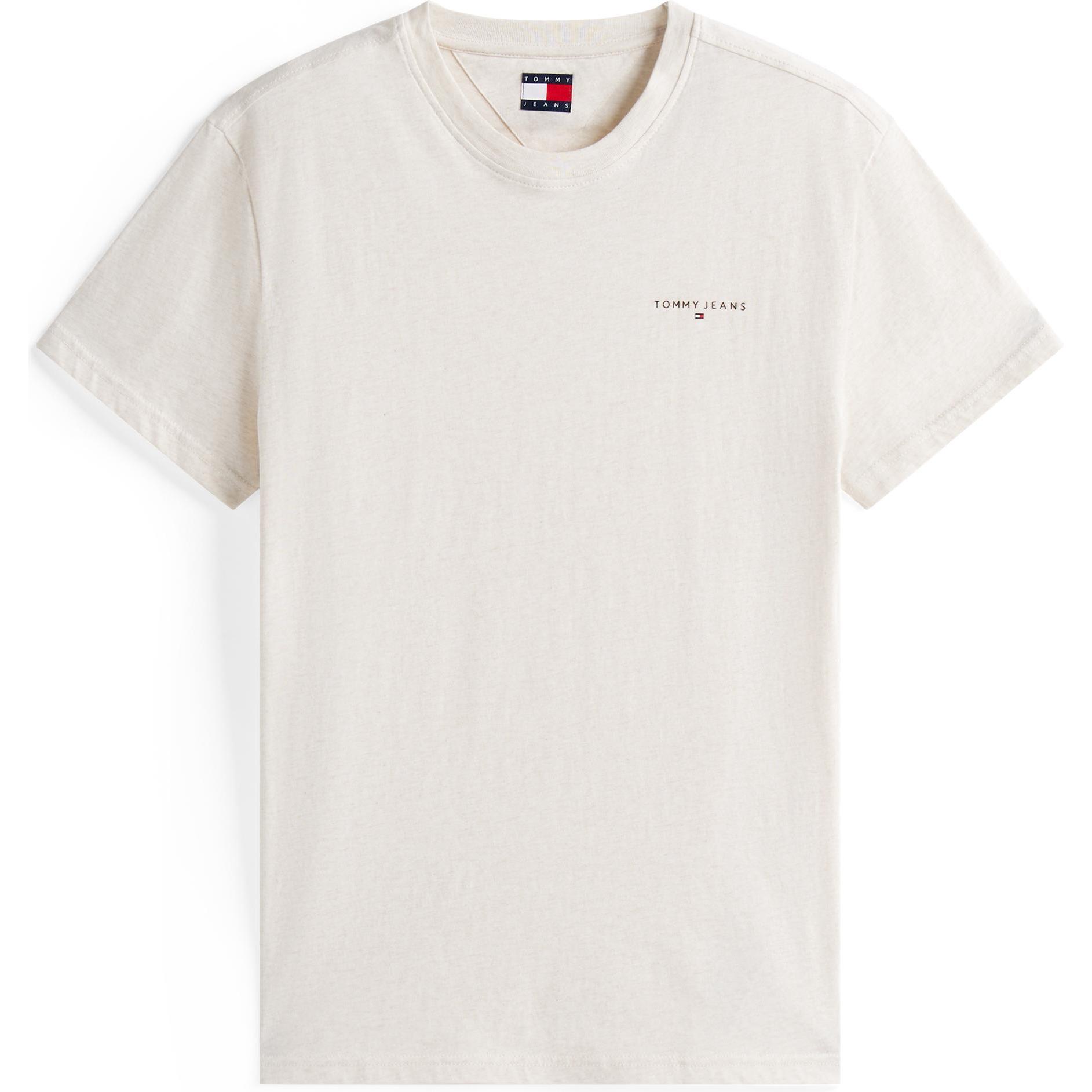 Tommy Jeans, Uomini, Maglietta, Tjm Slim Linear Chest Tee Ext, Beige, (XL)