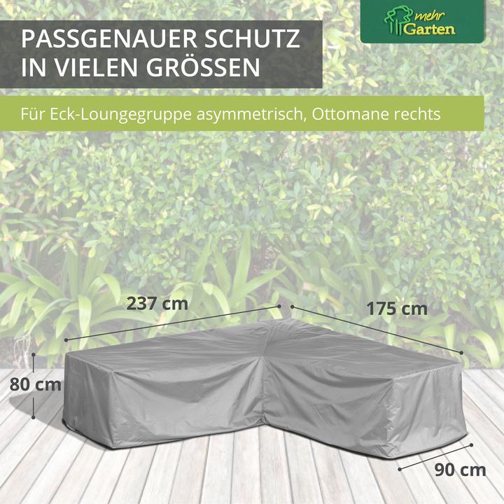 Immagine prodotto Mehr Garten Coperchio di protezione per canapè da giardino (asimmetrico) | 237 x 175 x 80 cm | poliestere tis