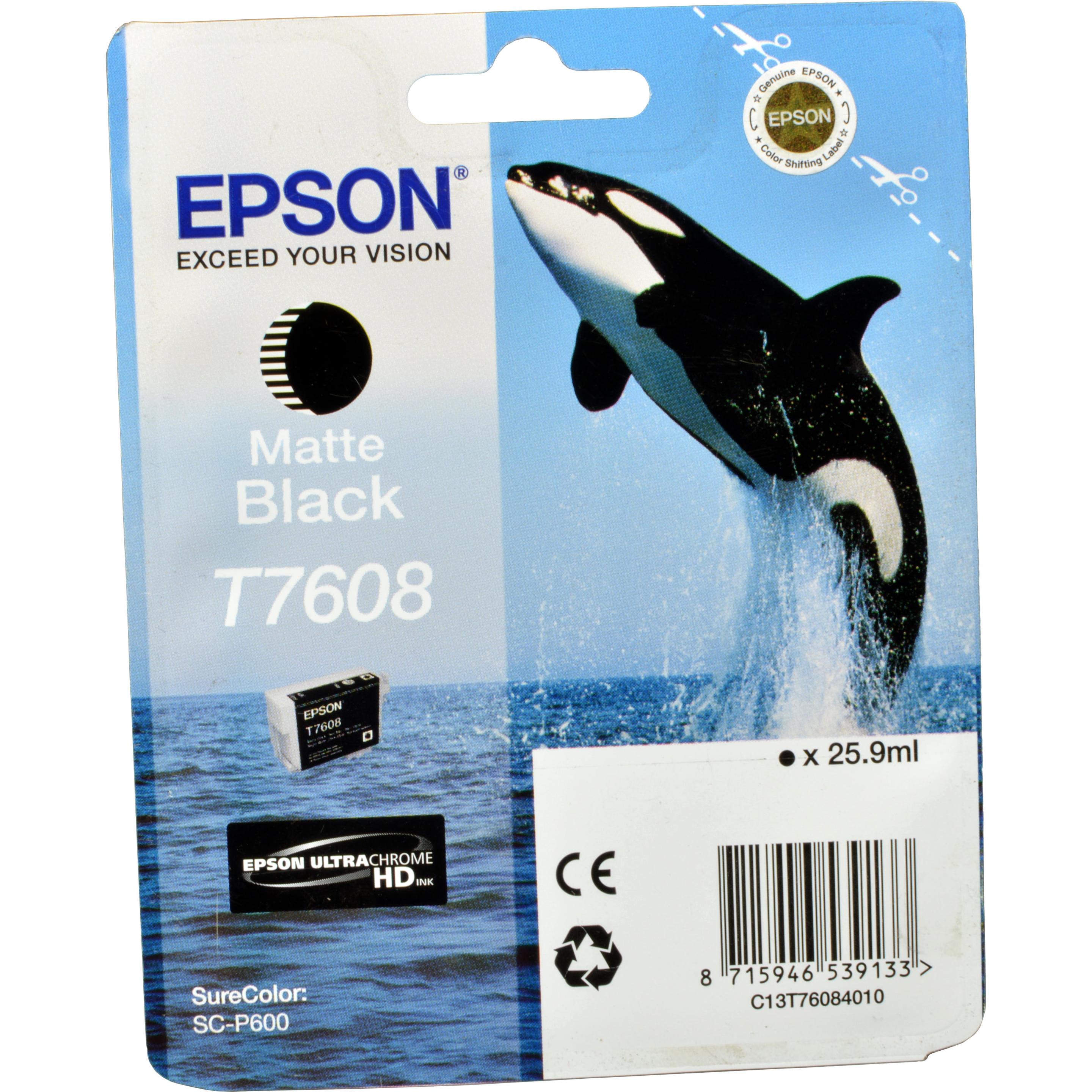 Epson, Druckerpatrone, T7608, Ultra Chrome HD (MBK)