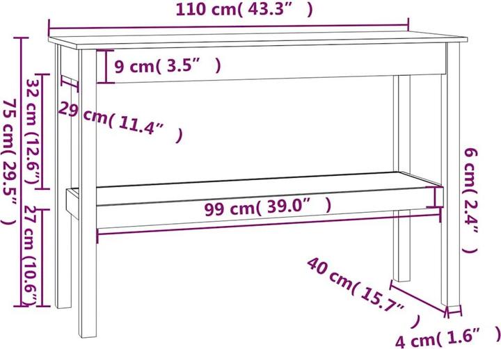 Produktbild vidaXL Konsolentisch (40 x 40 x 75 cm)