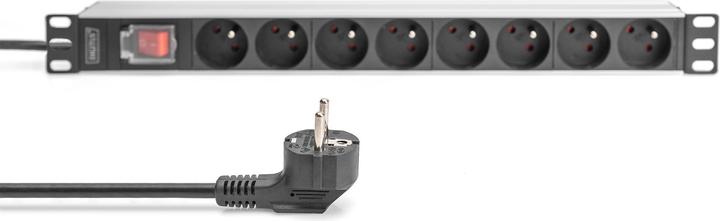 Actual product image Digitus Socket strip with aluminum profile and switch, 8-way CEE 7/5, 2 m cable safety plug with grounding c (8x, CEE 7/5, 2 m)