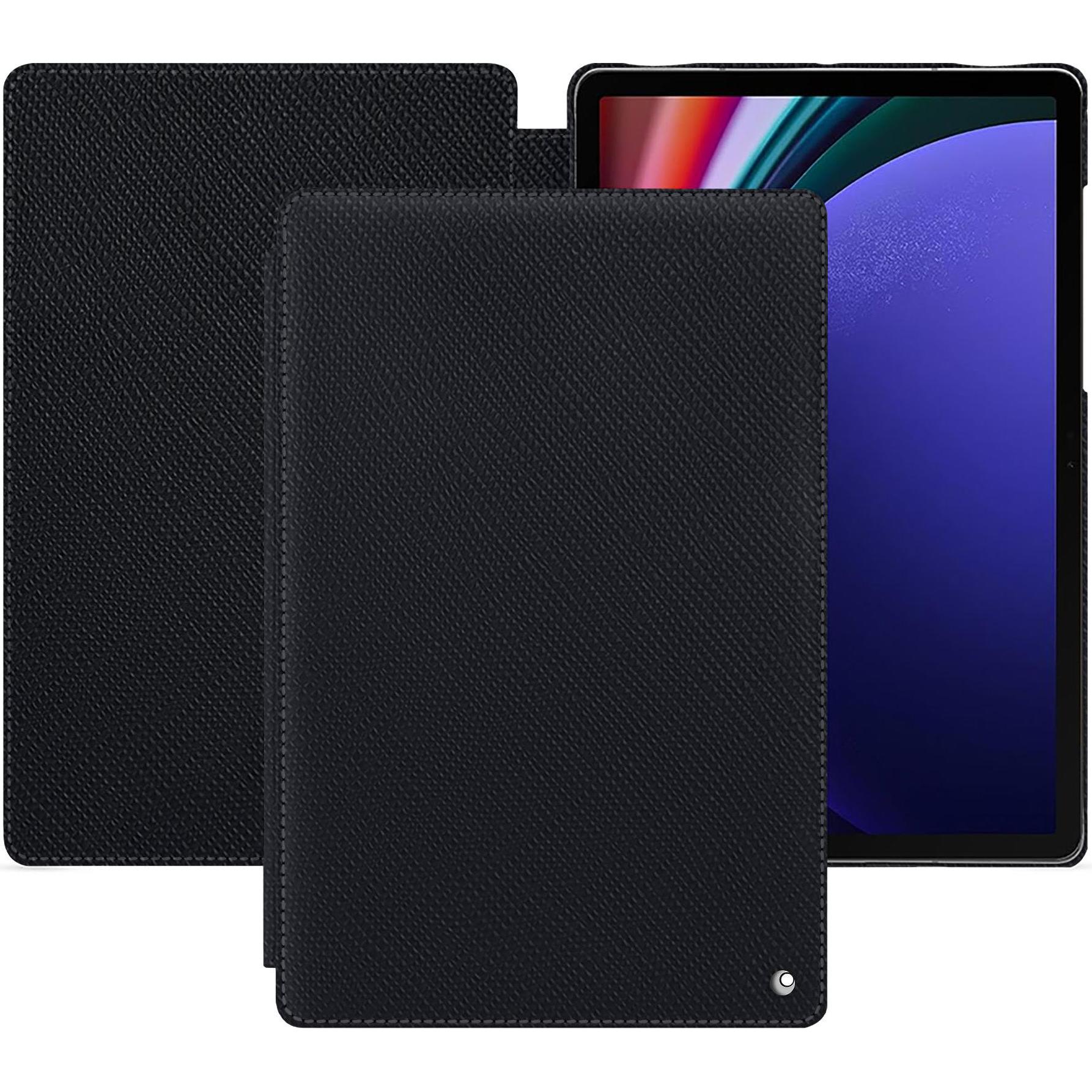 Noreve Lederschutzhülle horizontal (Galaxy Tab S9+), Tablet Hülle, Schwarz