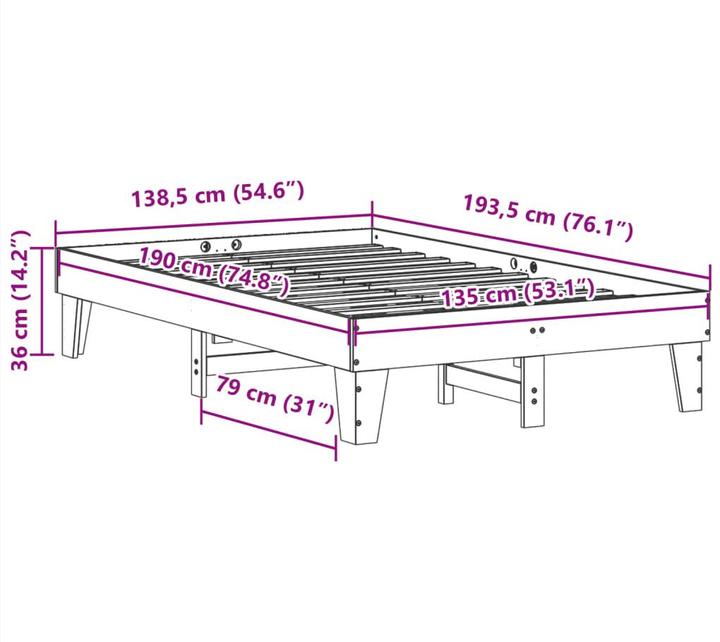 Nutritional values and ingredients vidaXL Bettgestell (135 x 190 cm)