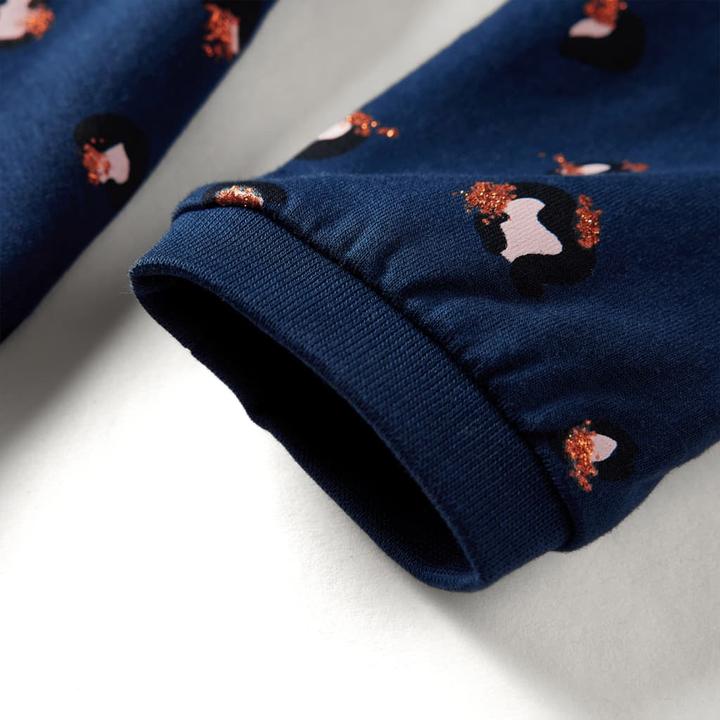 Produktbild vidaXL Kinderkleid mit Langen Ärmeln Marineblau 92,Material: 95 (92)