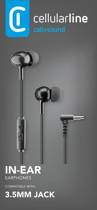 Actual product image Cellularline In-Ear Headset black for 3.5mm jack Headset 3.5 mm jack black (ANC, Cable)