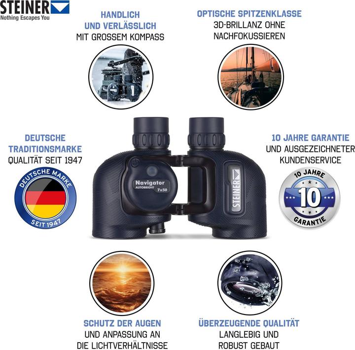 Actual product image Steiner Navigator Autobright 7X50 without compass (7 x, 50 mm)