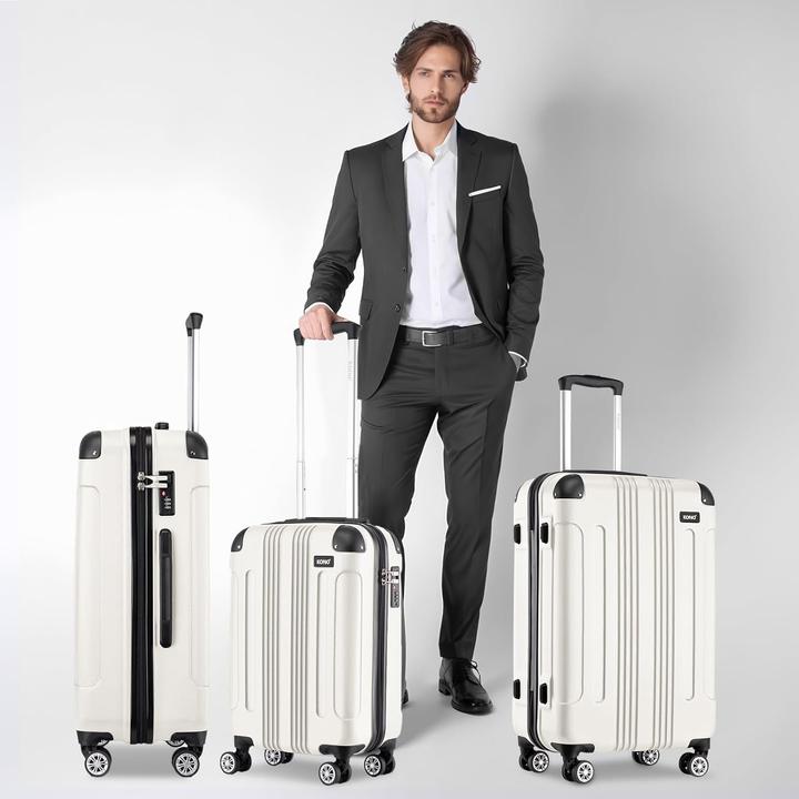 Image du produit Kono 3-teiliges Hartschalenkoffer-Set mit Zwillingsrollen (113 l)