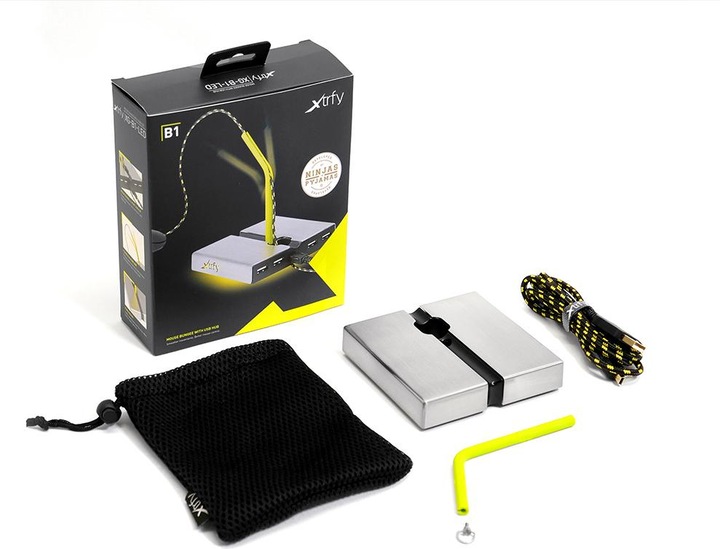 Actual product image CHERRY xtrfy B1 Mouse Bungee with LED and USB Hub