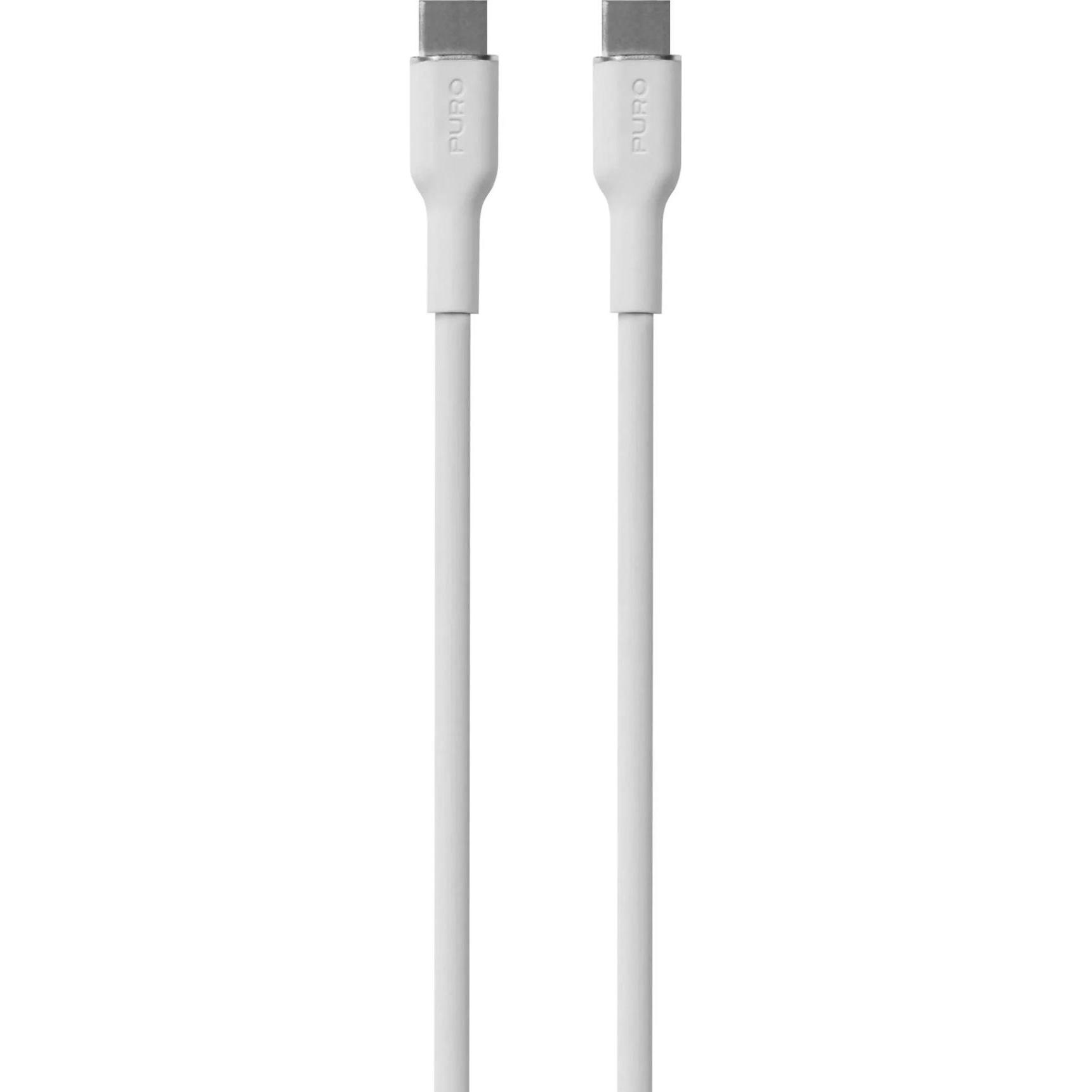 Puro ICON Soft Cable – Kabel USB-C do USB-C 1.5 m (White) (1.50 m, USB 3.0), USB Kabel