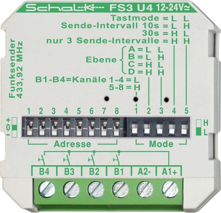Schalk FS3 U4 Trasmettitore radio a 4 canali 12-24V