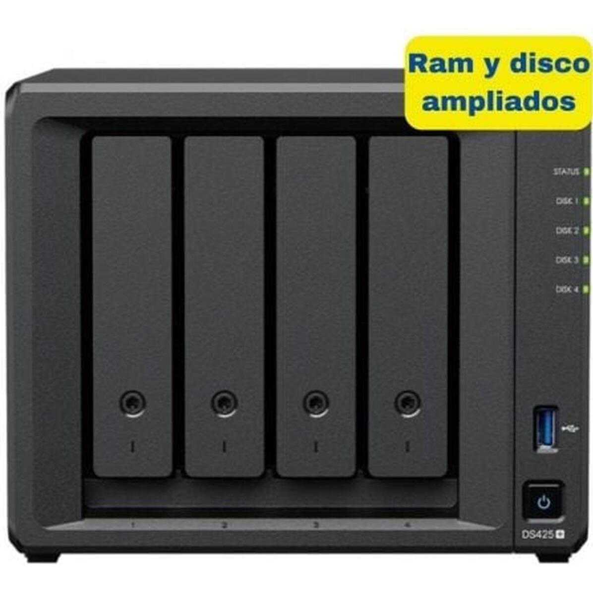 Synology NAS-Netzwerk-Speicher DS425+/6G 16TB Schwarz Intel Celeron J4125 (1 x 16 TB), NAS, Schwarz