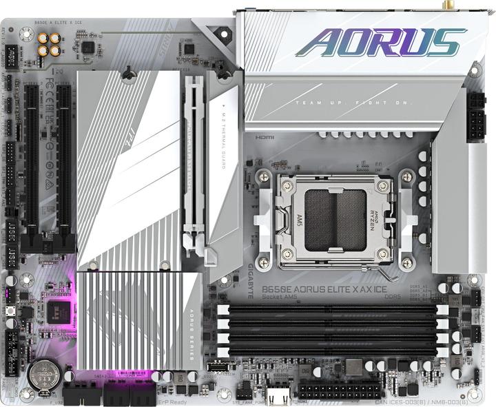 Actual product image Gigabyte B650E AORUS Elite X AX ICE (AM5, AMD B650E, ATX)
