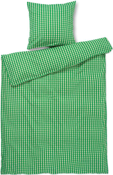 Juna B 140 x L 220 cm - Økologisk bomuld - Grøn/sand (Bettwäsche Set, 140 x 220 cm)