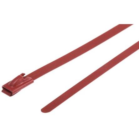 Rs Pro, Kabelbinder, Roller ball tie S/S Coated 360x4.6 Red (Metallkabelbinder, 360 mm, 100 Stk.)