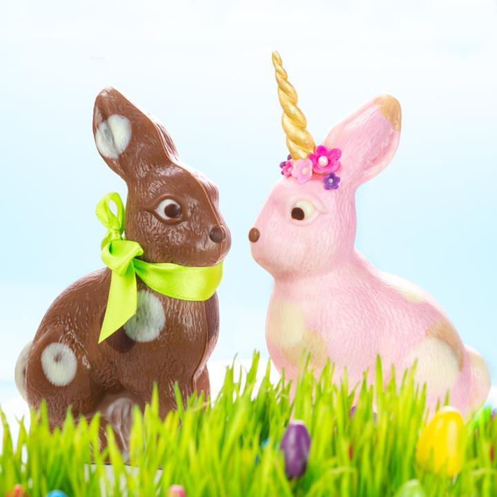 Produktbild miniSchoggi Schokoladenform sitzender Hase