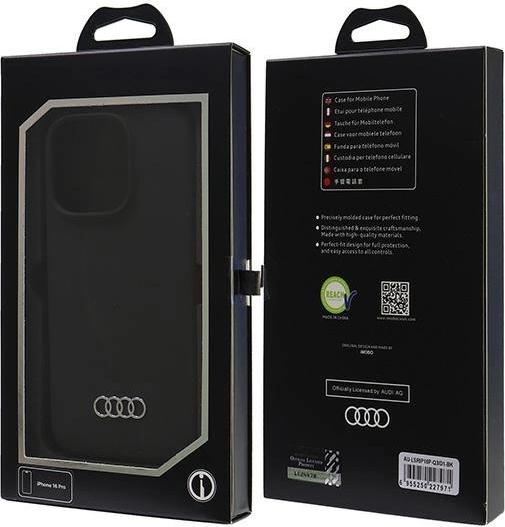 Actual product image Audi Silicone Case iPhone 16 Pro 6.3" czarny/black hardcase AU-LSRIP16P-Q3/D1-BK (Apple iPhone 16 Pro)
