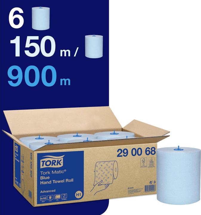 Image du produit Tork Rouleau d'essuie-mains Advanced Hybrid 2 plis bleu (150m) (1x)