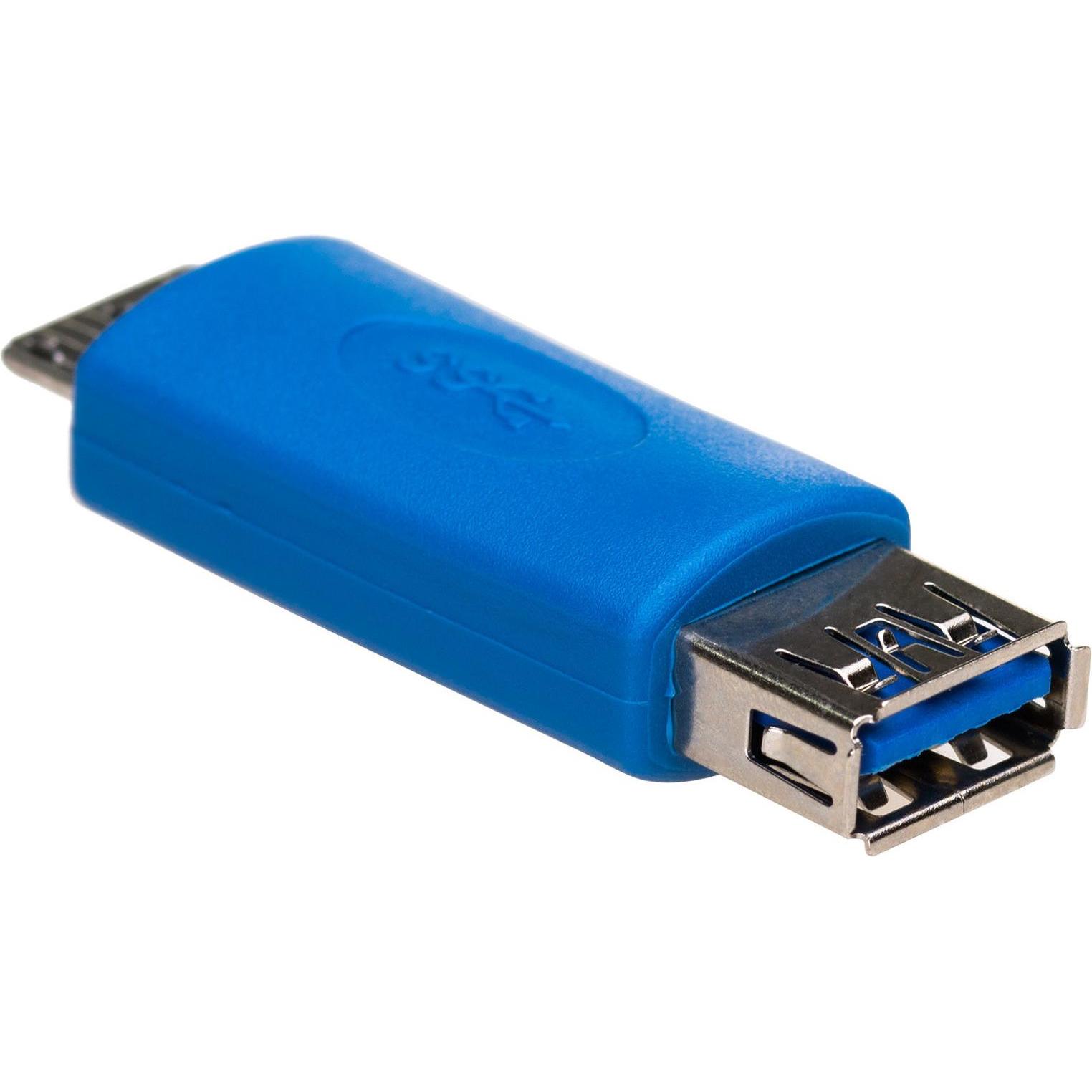 Akyga adattatore AK-AD-25 USB A 3.0 (f) / micro USB B 3.0 (m) OTG (USB Mini-B, 5 cm), Adattatore dati + video, Blu