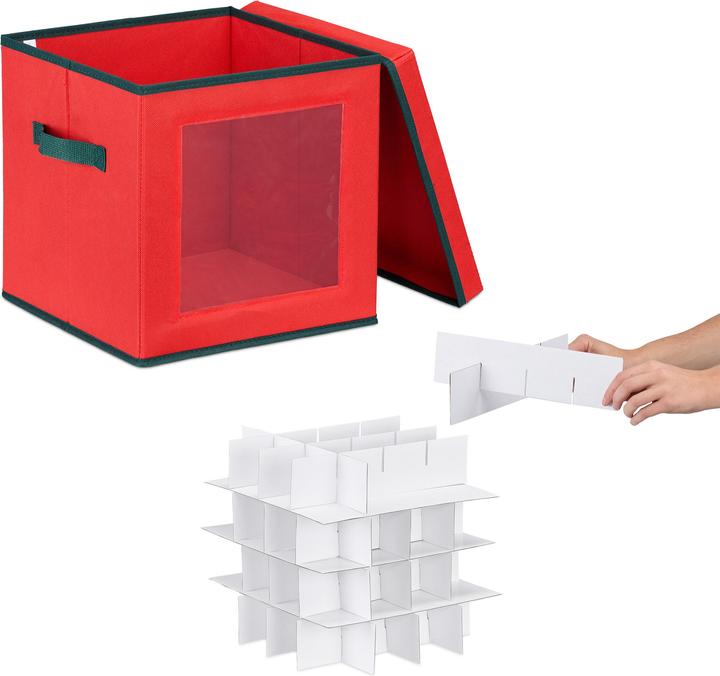 Produktbild Relaxdays Weihnachtskugel-Aufbewahrungsbox (30 x 30 x 30 cm, 27 l)