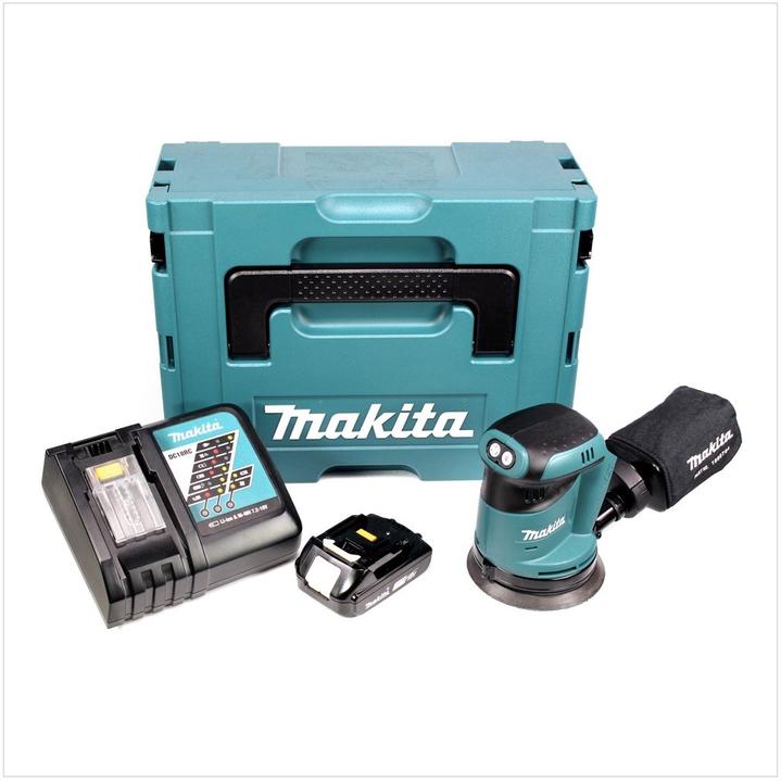 Produktbild Makita DBO 180 RA1J Akku Exzenterschleifer 18 V 125 mm + 1x Akku 2,0 Ah + Ladegerät + Makpac (Exzenterschleifer)