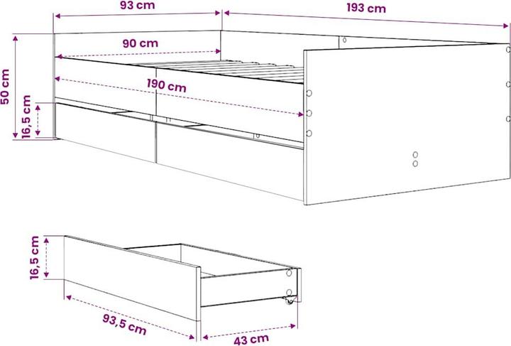 Image du produit vidaXL Bettgestell (90 x 190 cm)