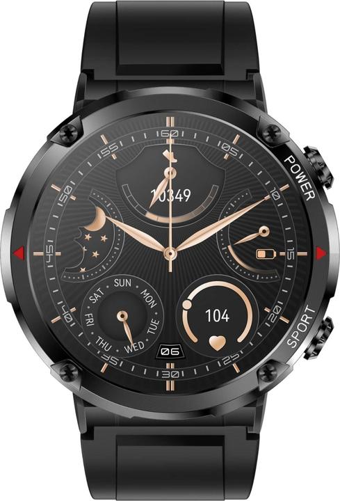 Produktbild Gravity GT21-1+ Smartwatch, schwarzes Silikonarmband